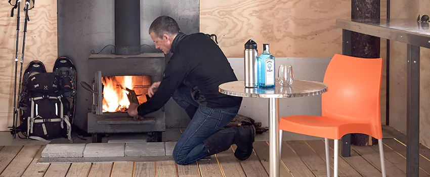 Open Hearth Wood Fireplace Installation in Des Vignes, QC